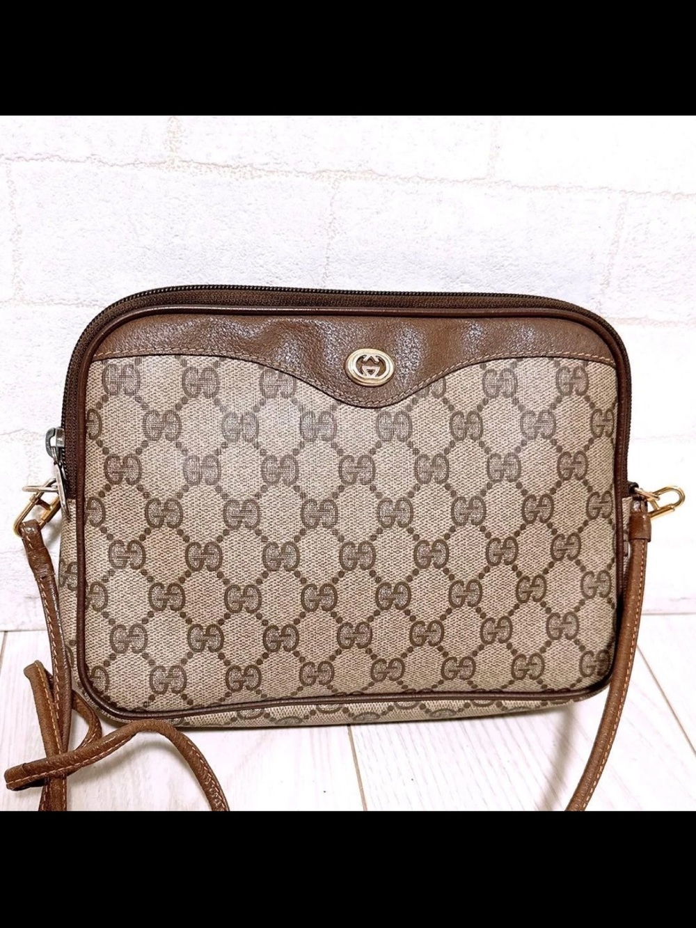 Gucci Brown Monogram Crossbody Bag